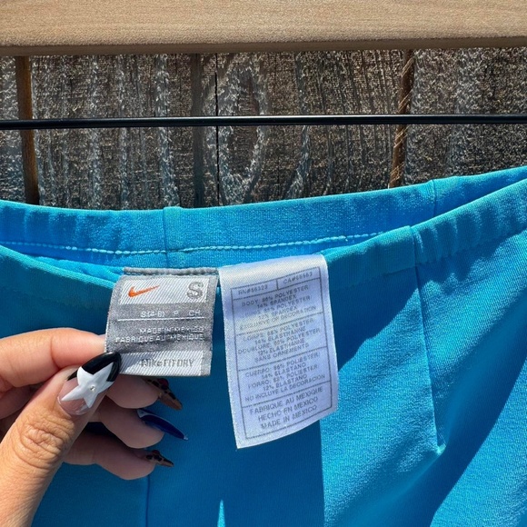 vintage blue nike athletic bike shorts double lined retro 90s - Picture 2 of 4